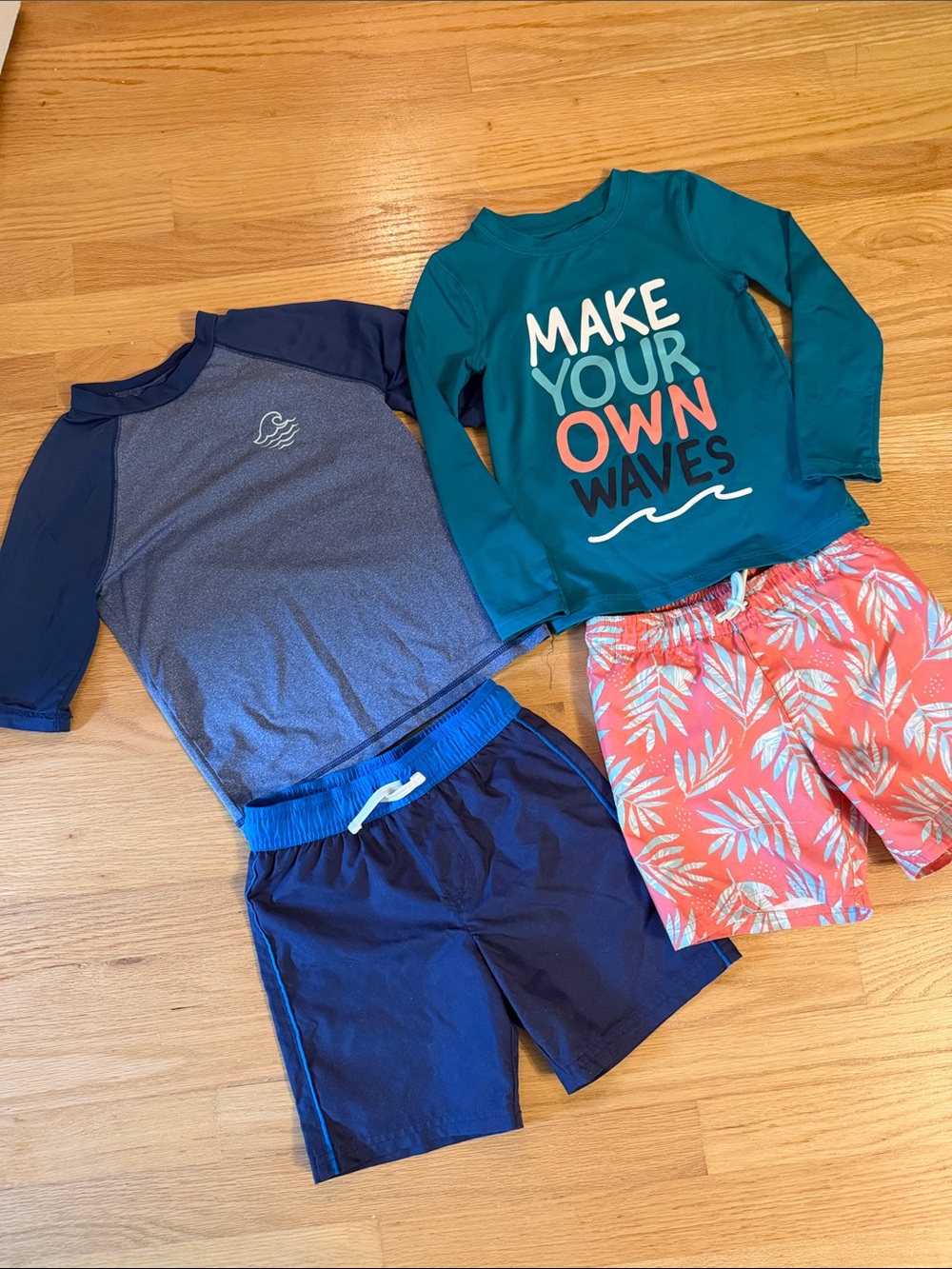 Cat & Jack Swim Trunks & Rash Guard bundle, 4 pcs, size 5T